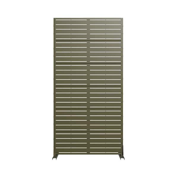 1-Piece 72 in. x 35 in. Rectangle Green Metal Privacy Screen Outdoor Patio Screen Decorative Art Panel for Garden