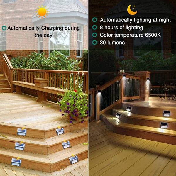 Solar LED Deck Light - IP55 Waterproof Outdoor Path Garden Patio Step Fence Lamp