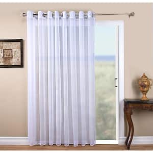 White Solid Extra Wide Grommet Sheer Curtain - 108 in. W x 84 in. L