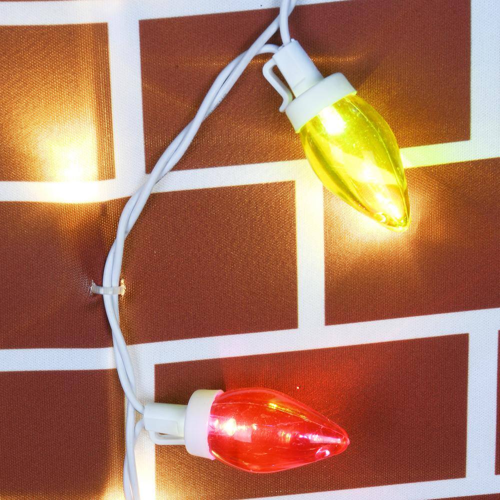 47-Inch Multicolored LED Reindeer in Brick Chimney Christmas Decoration