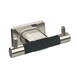 Esquire Double Robe Hook in Polished Nickel/Black Bronze