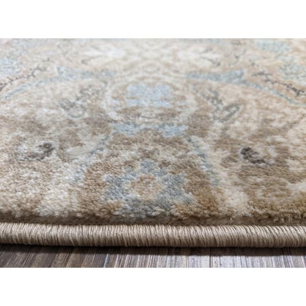 Colosseo Beige 5 ft. x 7 ft. Traditional Oriental Vintage Area Rug
