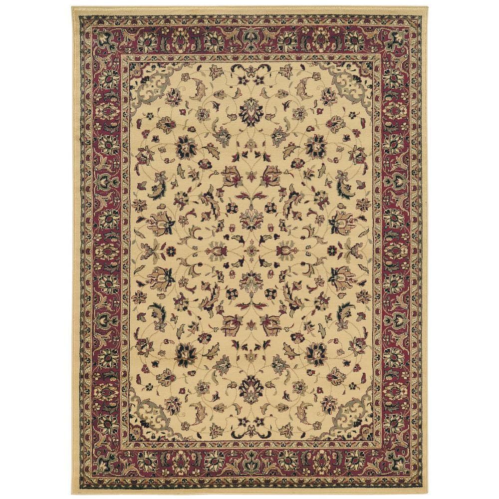 Castello Ivory 8 ft. x 11 ft. Traditional Oriental Floral Area Rug