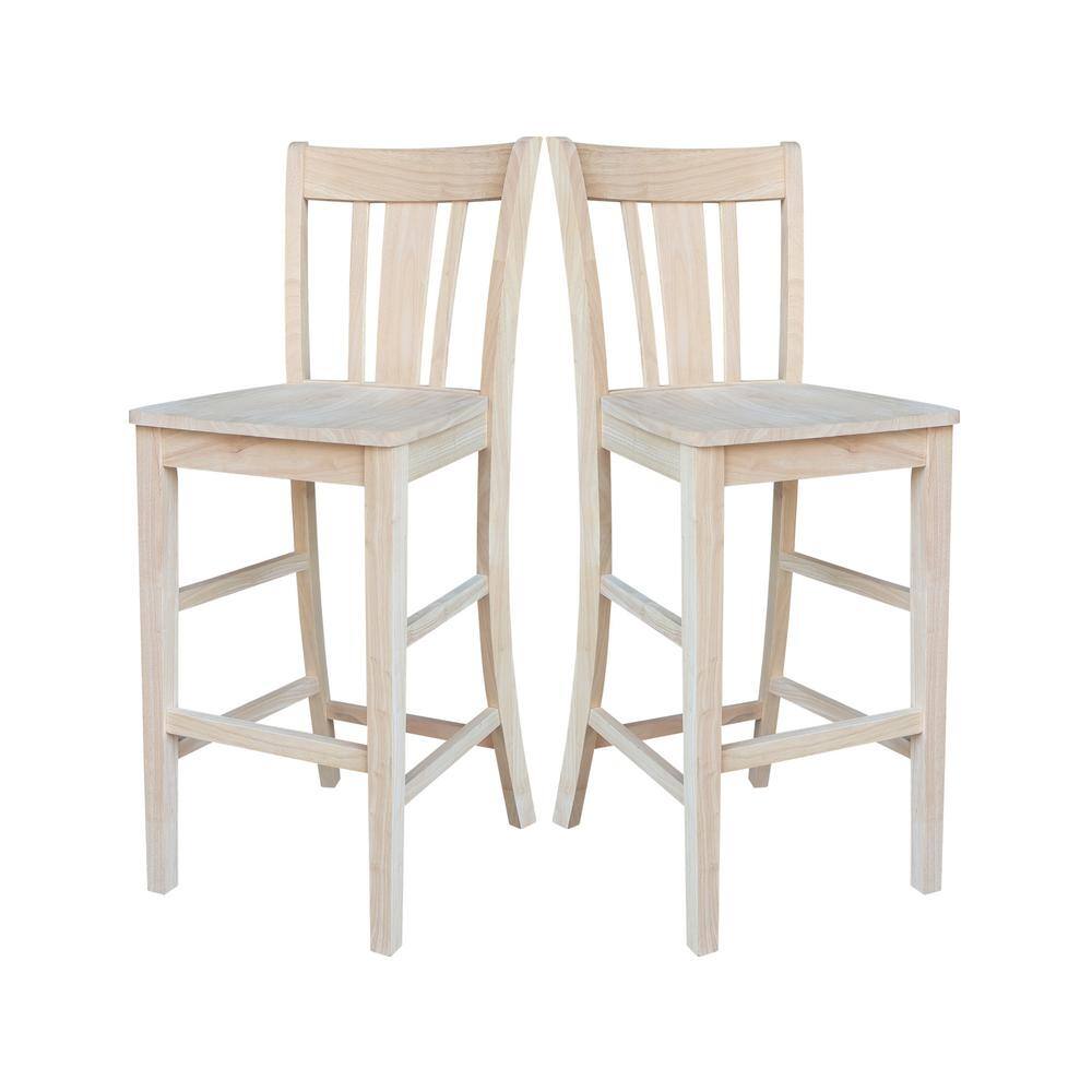 San Remo 30-Inch Unfinished Solid Wood Traditional Bar Stool