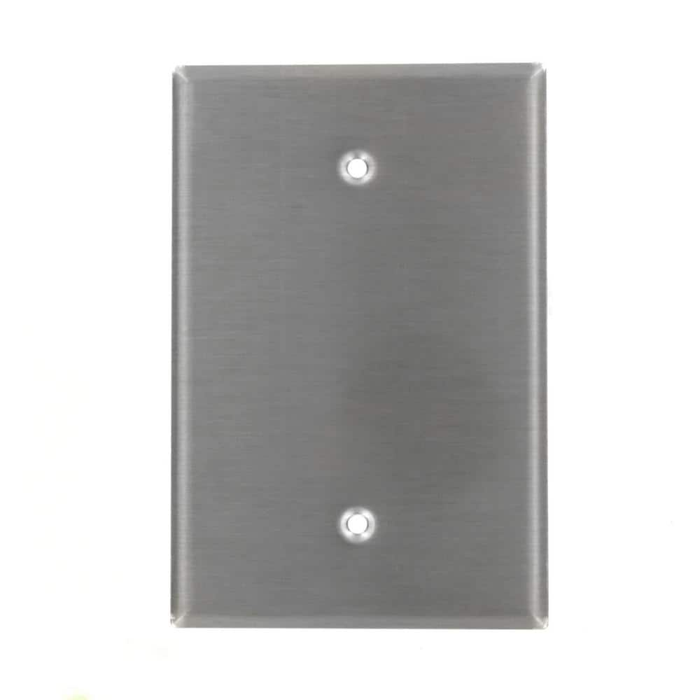 Leviton 1-Gang No Device Blank Wallplate, Oversized, 302 Stainless ...