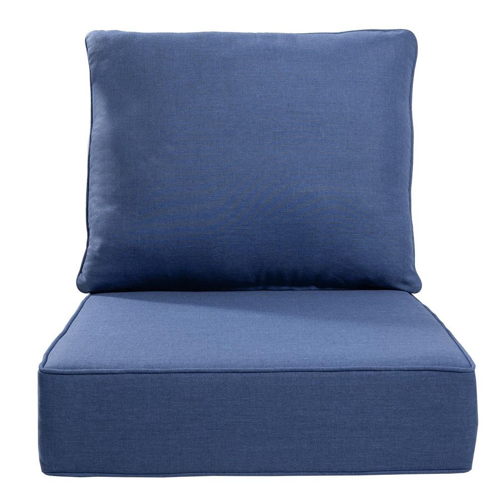 24 in. x 24 in. x 6 in. CushionGuard Outdoor Thicken Lounge Chair Deep Seat Replacement Cushion Set in Blue price history on PriceWatchPro