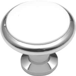 Tranquility 1-3/8 in. White Porcelain Polished Chrome Cabinet Knob