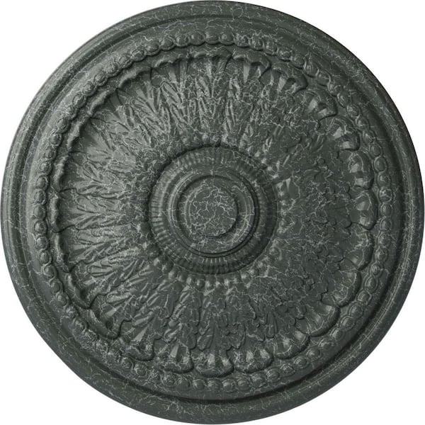 Ekena Millwork 2-1/2" x 27" x 27" Polyurethane Brunswick Ceiling Medallion, Athenian Green Crackle