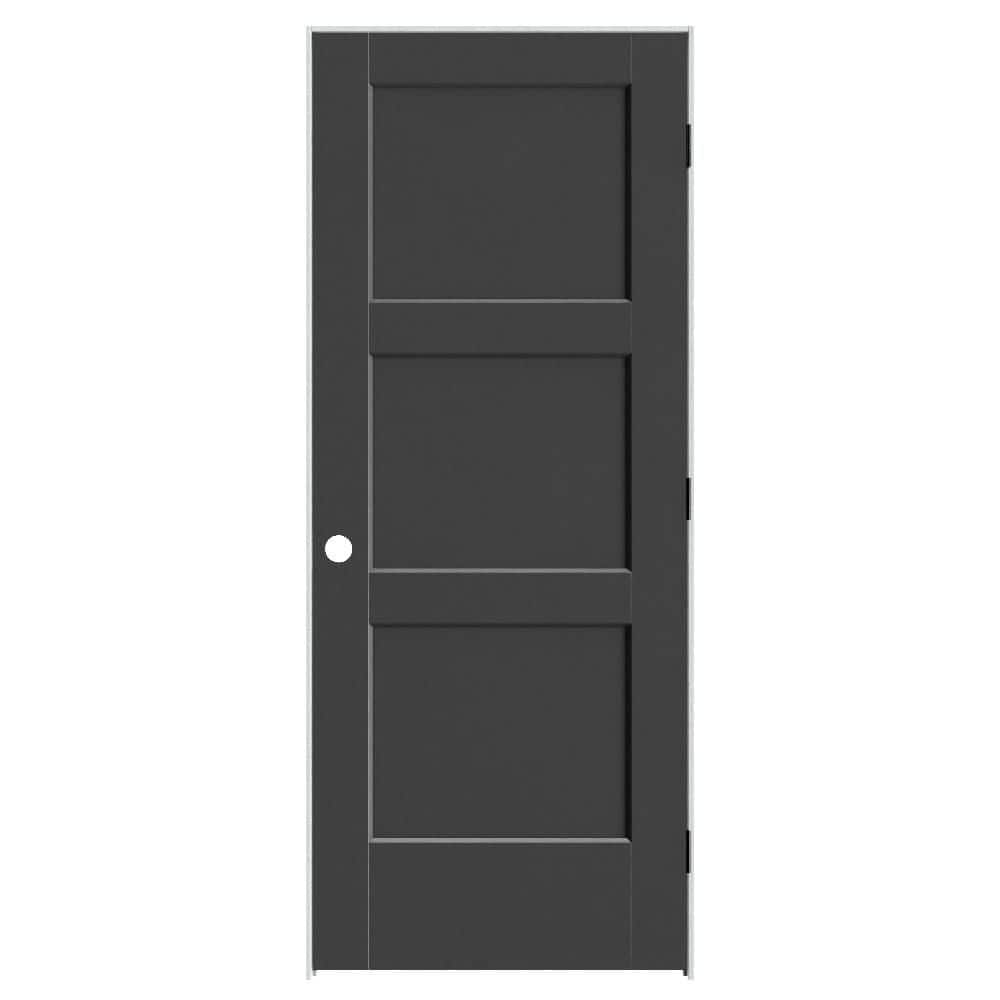 Calden 32 in. x 80 in. 3P Left-Hand Inswing Solid Core Black Composite Single Prehung Interior Door with Black Hinge price history on PriceWatchPro