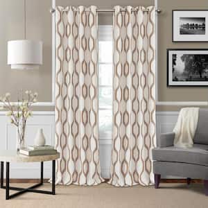 Natural Ikat Blackout Curtain - 52 in. W x 95 in. L