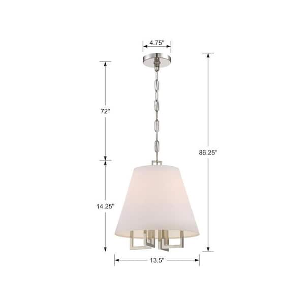 Crystorama Westwood 4-Light Polished Nickel Crystal Chandelier