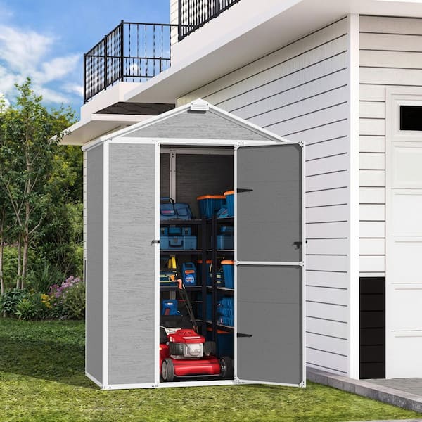 5 ft. x 3 ft. Durable Resin Garden Outdoor Storage Shed with Floor and Sloping Roof (15 sq. ft. )