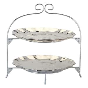 Silver Coast 2-Tier Dish Rack with 11 in. Plates