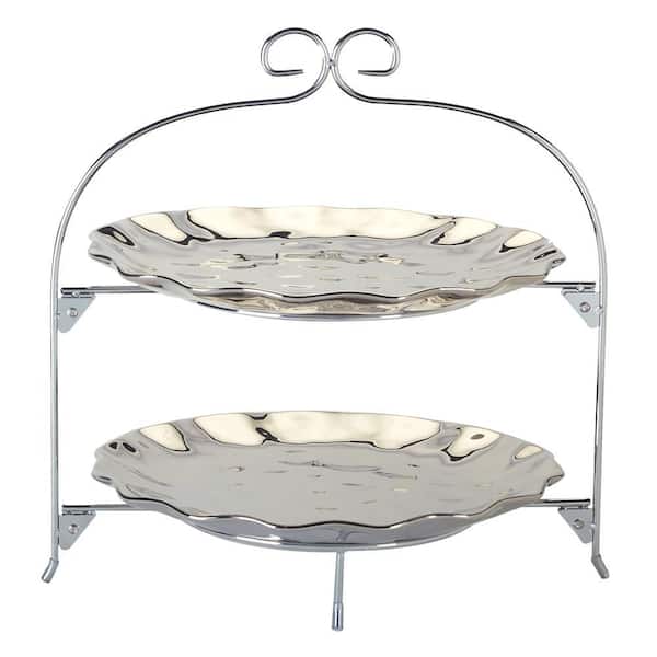 Certified International Silver Coast 2-Tier Dish Rack with 11 in. Plates
