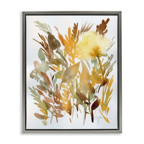 Stupell Industries Abstract Autumn Herbs by Alexandria Gilbert Kincaid 1 Piece Floater Frame Graphic Print Nature Art Print 21 in. x 17 in.
