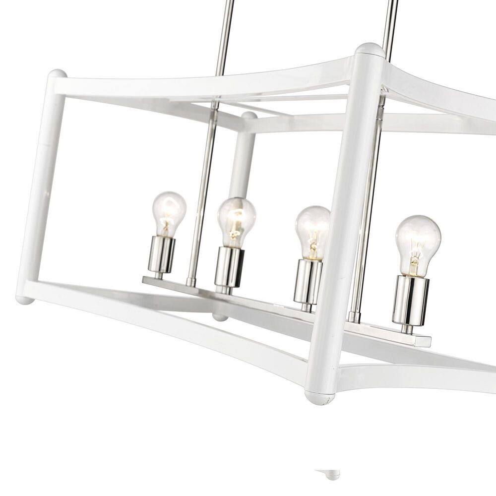 Contemporary Coyle 16'' Polished Nickel White Island Pendant