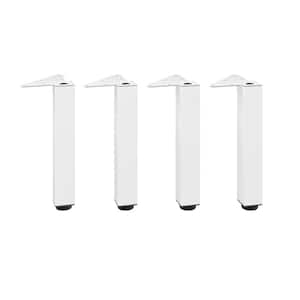 11 3/4 in. (300 mm) Matte White Metal Square Furniture Leg with Leveling Glide (4-Pack)