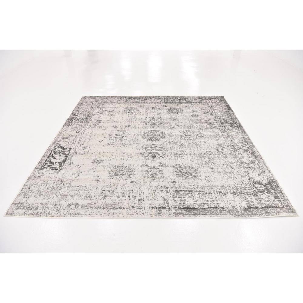 Casino Sofia Gray 8' Square Indoor Synthetic Rug
