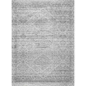 Davidson Gray 5 ft. x 8 ft. Machine Washable Abstract Tribal Indoor Area Rug