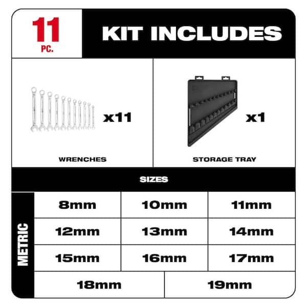 Combination Metric Wrench Mechanics Tool Set (11-Piece)