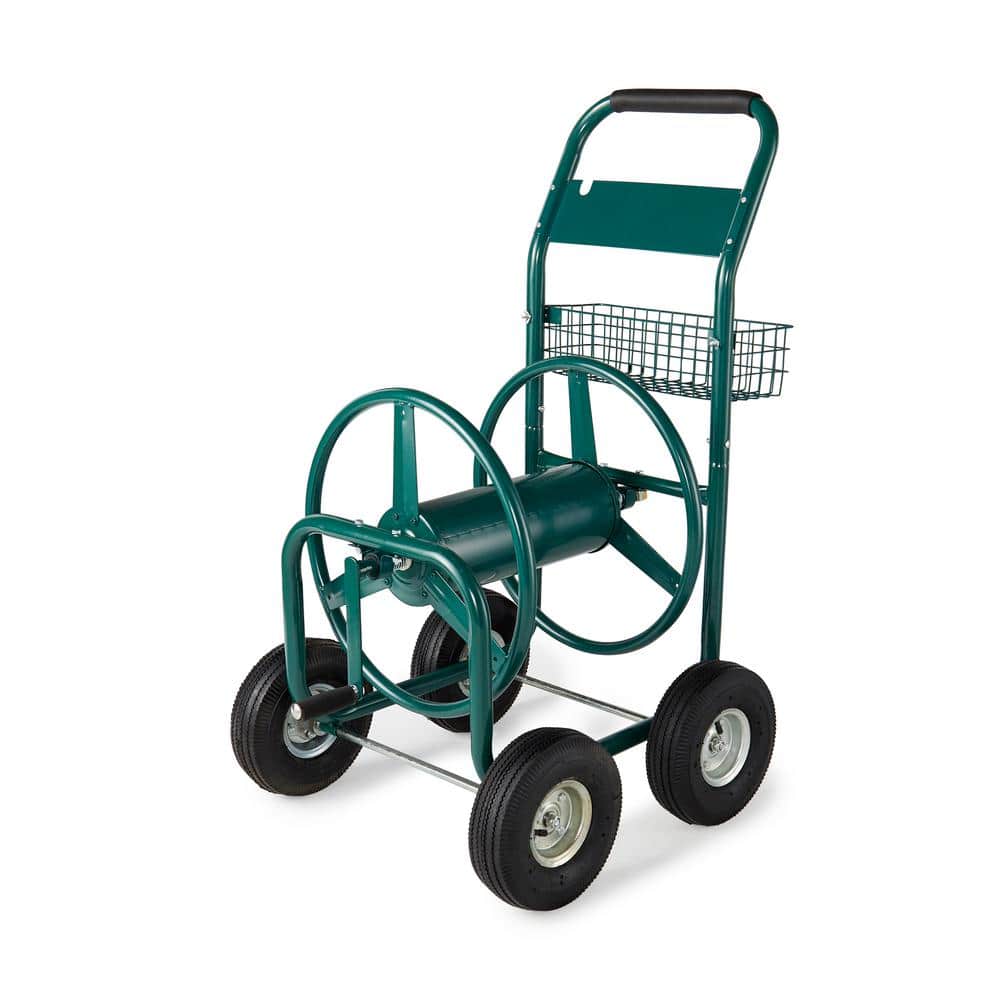 LIBERTY GARDEN 4-Wheel Hose Reel Cart with 350 ft. Hose Capacity LBG ...