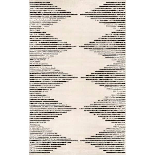Romina Diamond Stripes Area Black 3 ft. x 5 ft. Indoor Area Rug