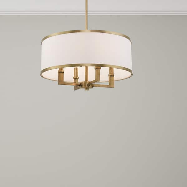 AVIANCE LIGHTING Armitage 4 Light Antique Brass Pendant Chandelier
