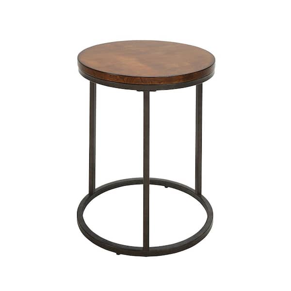 Carolina Chair & Table Kinston Chestnut and Industrial Wood Top Accent Table