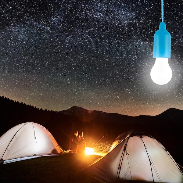 Portable LED Pull Cord Light Bulb Battery Operated Hanging Pull Cord Night  Lamp Outdoor Camping Tent Light For Home Garden Decor