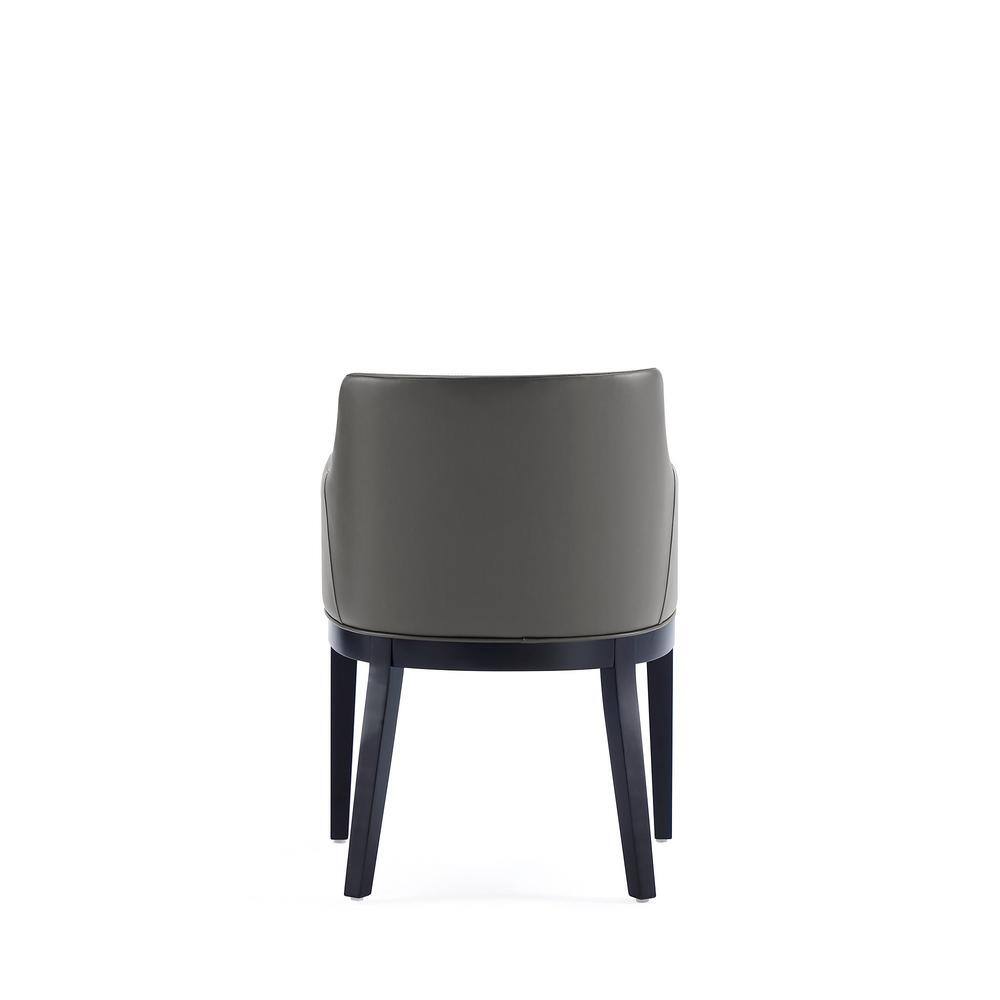Pebble Grey Modern Upholstered Faux Leather Low Side Chair