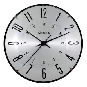 37065- Analog QA 10" Silver Aluminium Dial Wall Clock with dome Glass Lens and Modern Silver Finish and Large Numbers