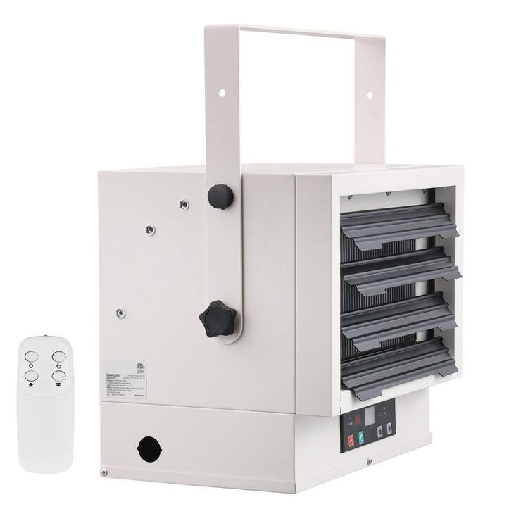 Electric Garage Heater, 7500W Digital Fan-Forced Wall/Ceiling Mount Shop Heater, with Remote Control Overheat Protection