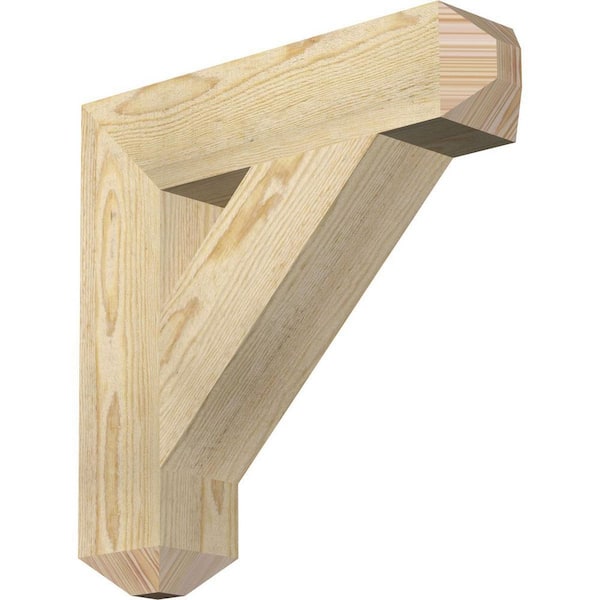 Ekena Millwork 4 in. x 18 in. x 18 in. Douglas Fir Traditional Craftsman Rough Sawn Bracket
