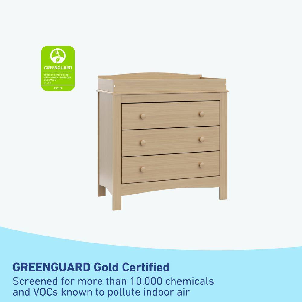 Noah Driftwood 3-Drawer Chest with Removable Changing Topper