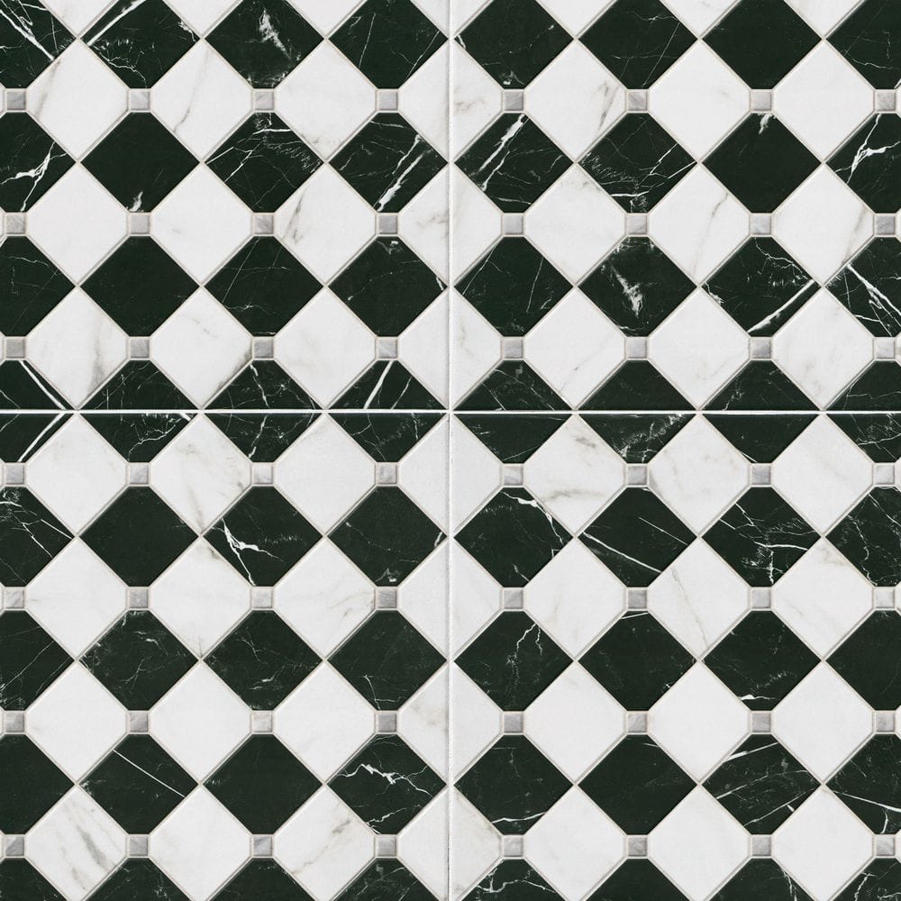Take Home Tile Sample-Caela Noir Blanc 4 in. x 4 in. Matte Porcelain Marble Look Floor and Wall Tile price history on PriceWatchPro