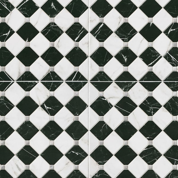 Casa Tuxedo 17 in. x 17 in. Matte Porcelain Marble Look Floor and Wall Tile (14.05 sq. ft. /Case)