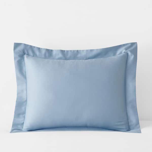 The Company Store Company Cotton Light Blue Sateen Standard Sham