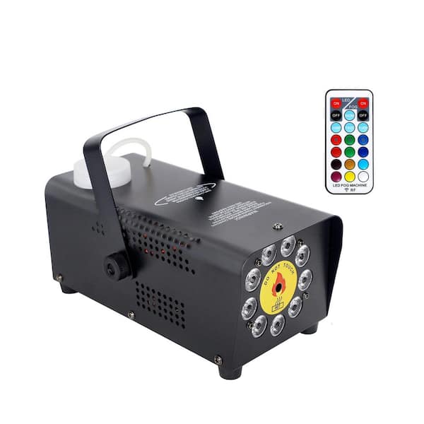 500-Watt Fog Machine w/ 9 LED Lights & Wireless Remote Control, 600ml Capacity for Stage Party Effect, Halloween