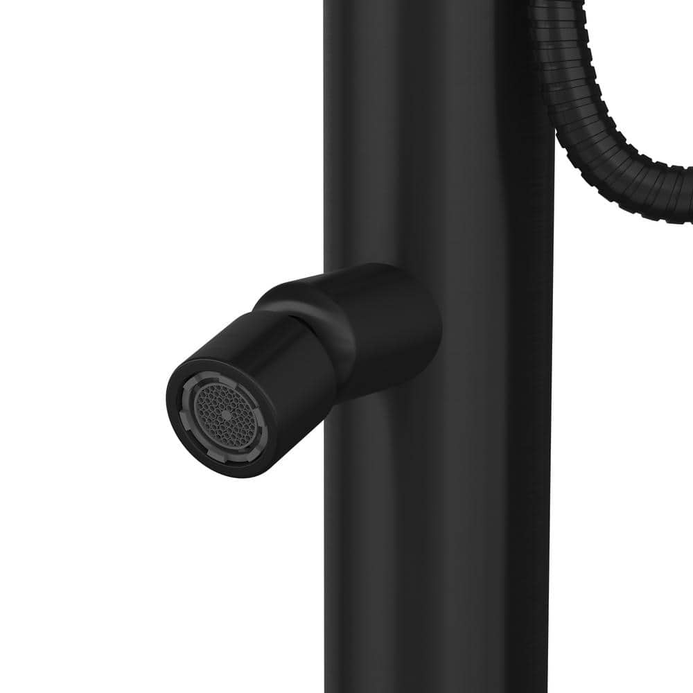 Matte Black Stainless Steel Outdoor Shower System with Hand Shower