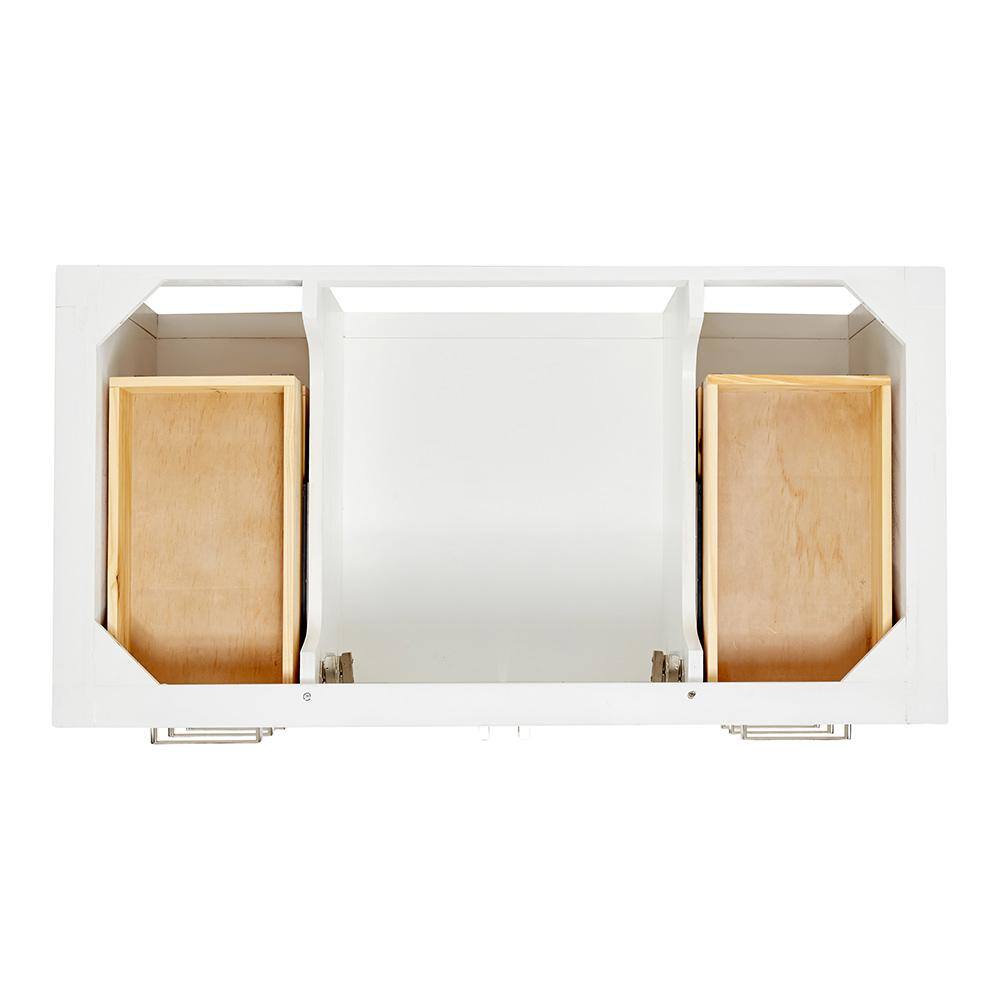 White Solid Wood Freestanding Single Bathroom Vanity Base