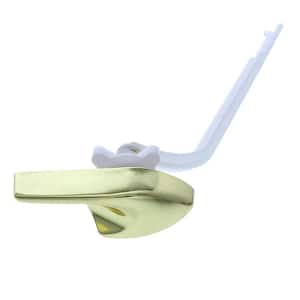 Toilet Tank Trip Lever for Left Side Mount Kohler New Style 1.6 Gal. Tanks with 8 in. Plastic Arm in Polished Brass