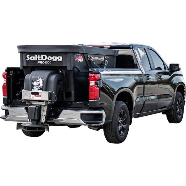 1.5 cu. yds. Remote Controlled Electric Black Poly Hopper Commercial Truck In-Bed Rock Salt Broadcast Spreader w/ Auger