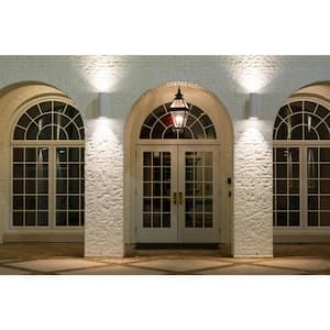 75-Watt 2-Light White Outdoor Wall Lantern Sconce Column Light