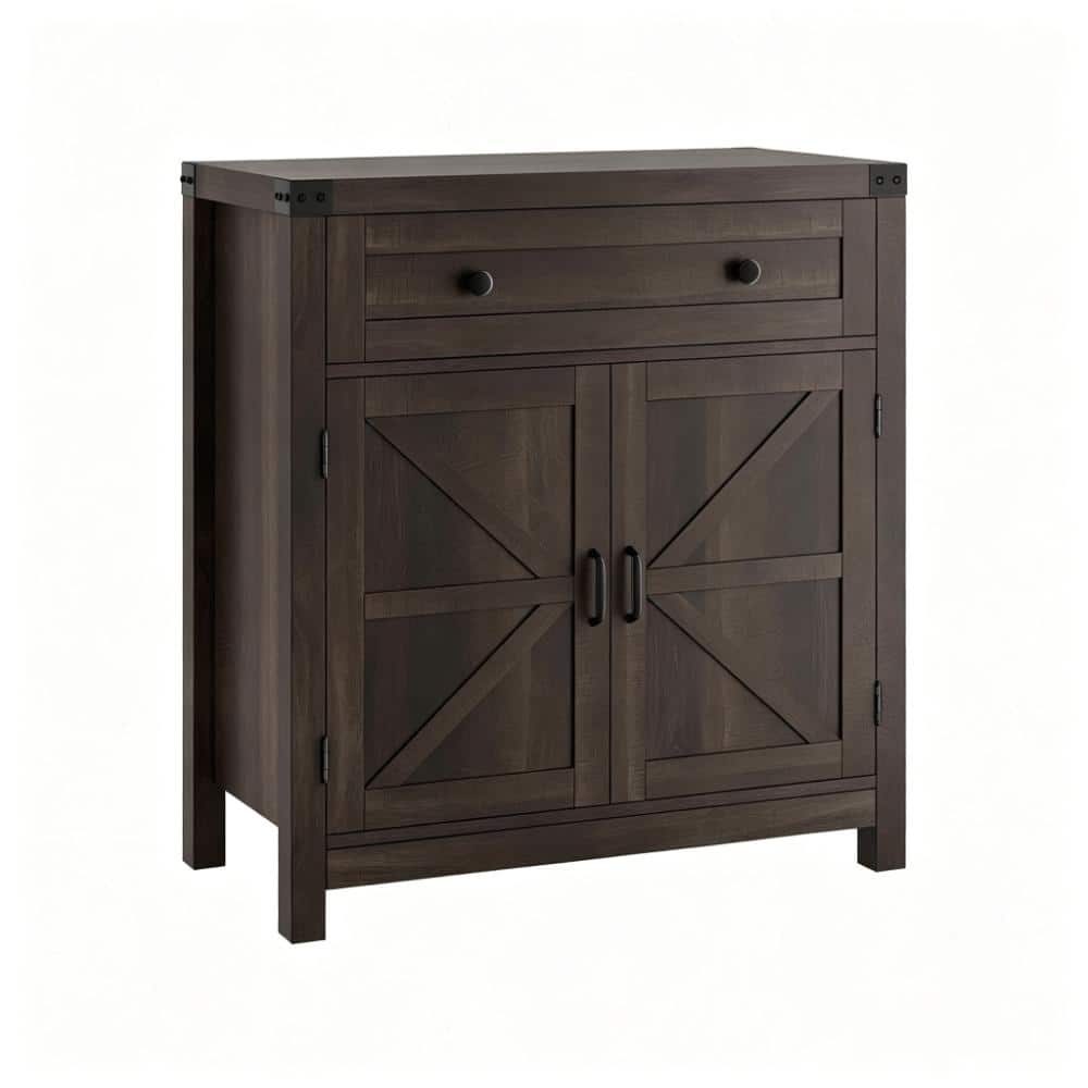 30 in. W x 33.3 in. H Rectangular Wood Medicine Cabinet without Mirror in Brown with Doors & Wide Drawer price history on PriceWatchPro