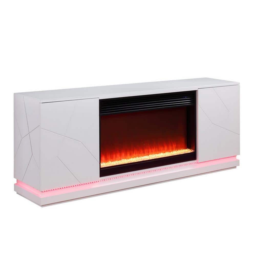 White TV Stand Fits TVs up to 65.5 in. to 70.5 in. with Wooden Frame price history on PriceWatchPro
