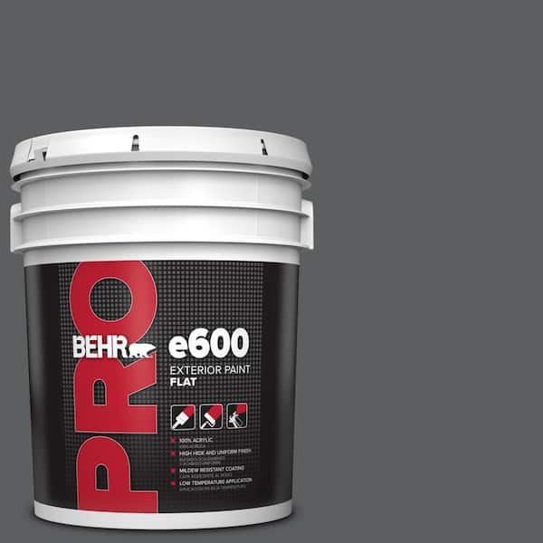 BEHR PRO 5 gal. #N500-6 Graphic Charcoal Flat Exterior Paint