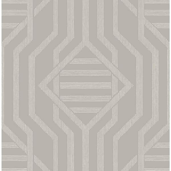 A-Street Prints Essex Light Grey Geometric Wallpaper Sample