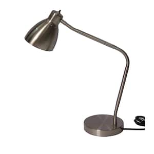 27.5 in. Satin Steel Gooseneck Desk Lamp