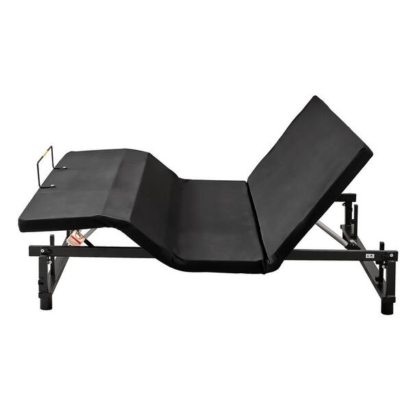 Black Steel Frame Queen Size Platform Bed with Head and Foot