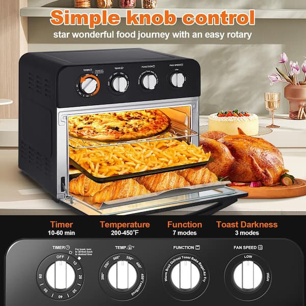 VEVOR 12-IN-1 Air Fryer Toaster Oven, 25L Convection Oven, 1700W